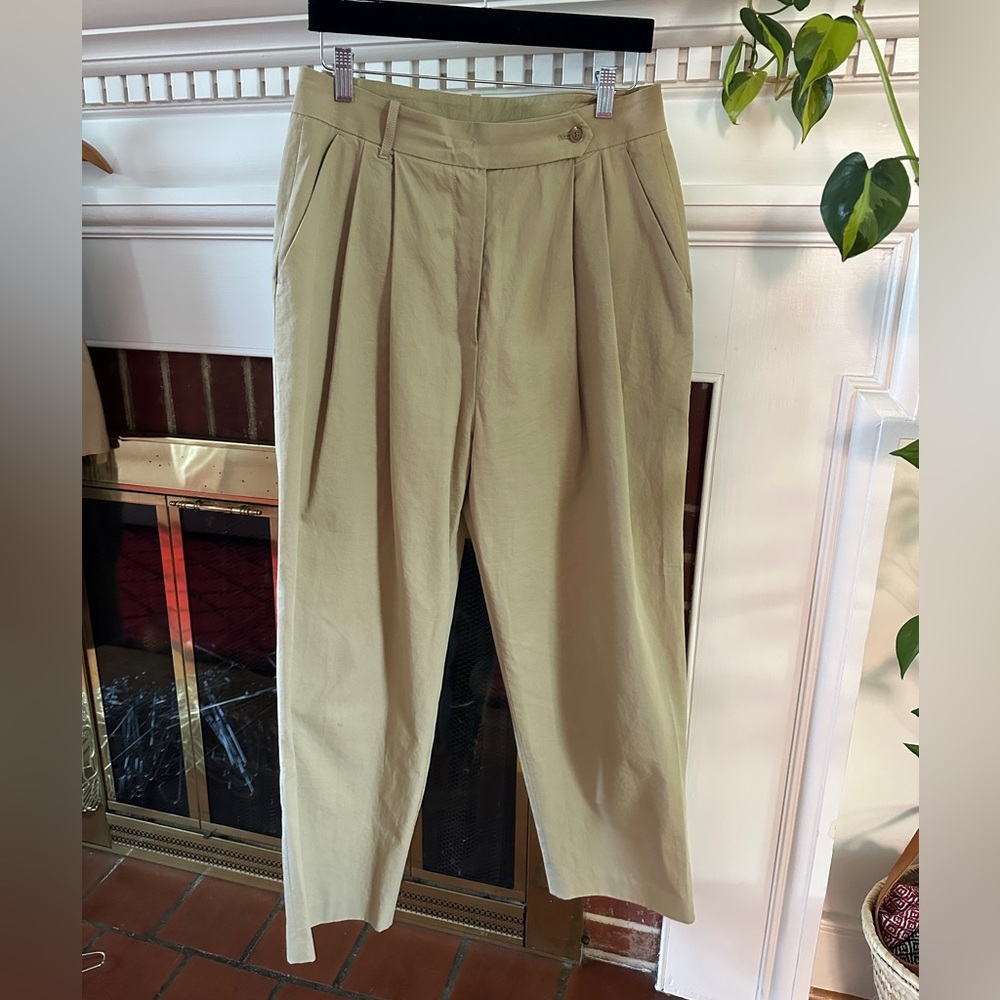 Classic Tan Pleated Trousers